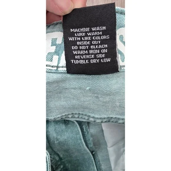 VIP Jeans Teal Green Cargo Straight Leg Size 9 29W - Picture 11 of 14